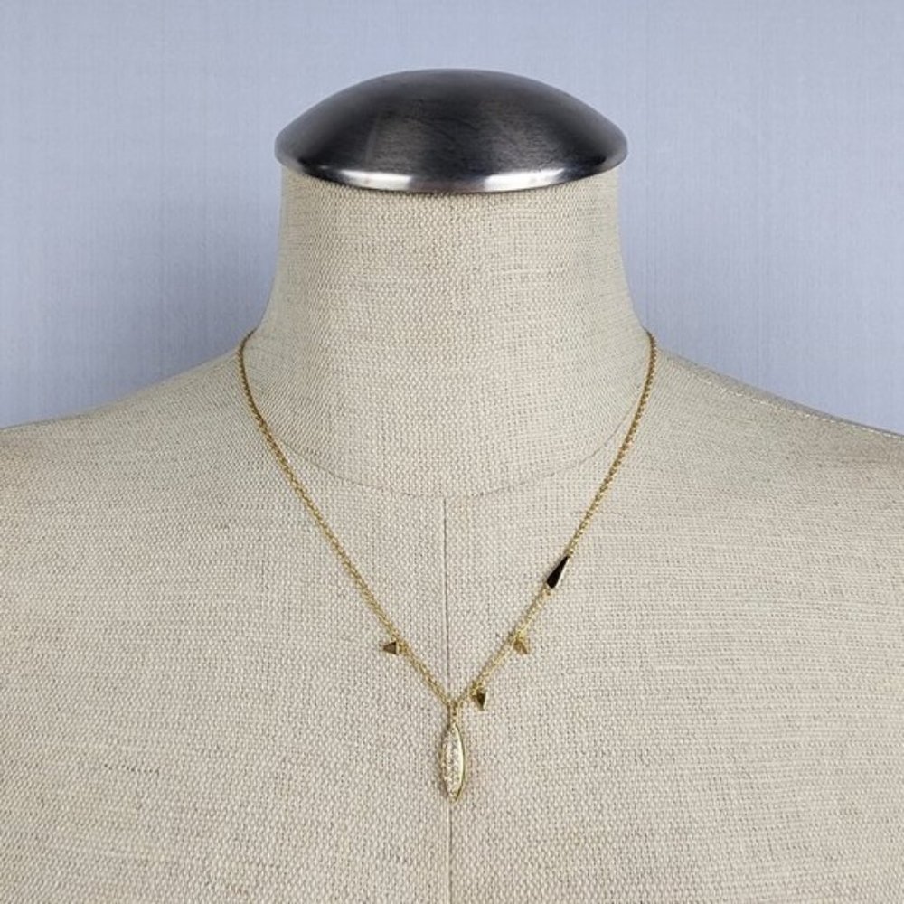 Stella & Dot Gold Asymmetrical Triangle Drop Necklace